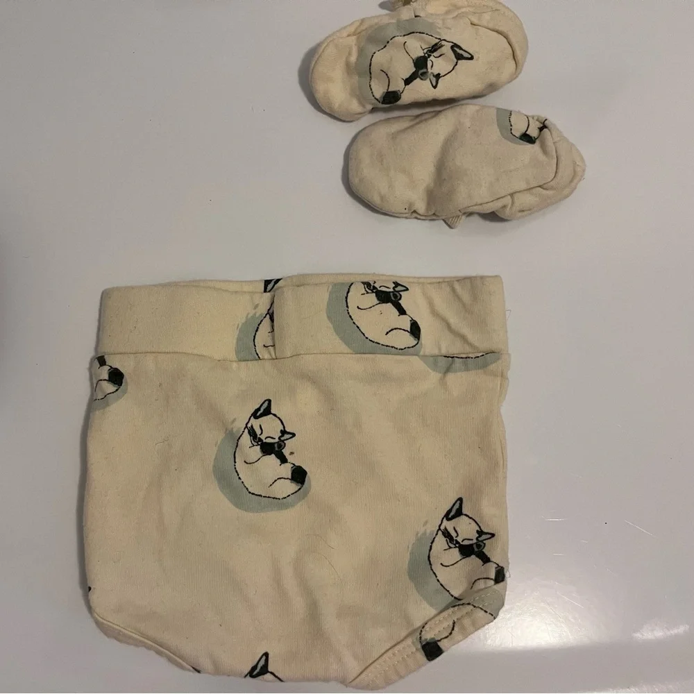 Kate Quinn Cream Diaper Cover and Booties